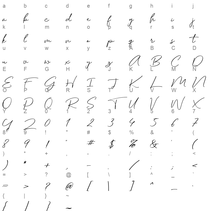 Hosperity Character Map