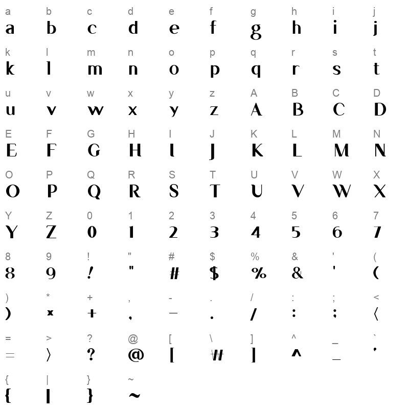HSBomBaram 2.0 Regular Character Map