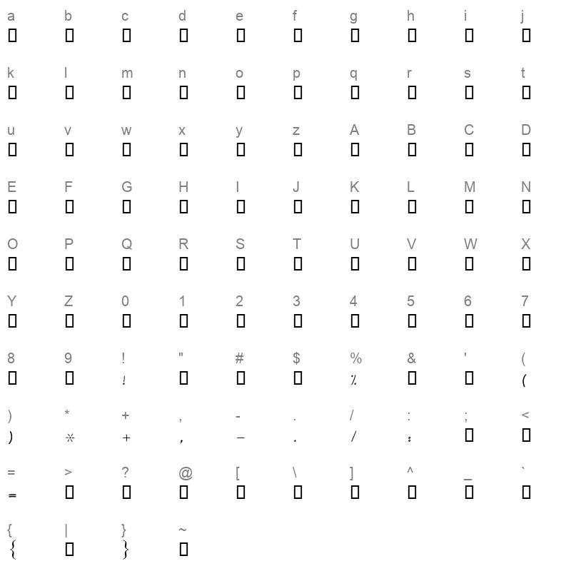 HSN Layan Character Map