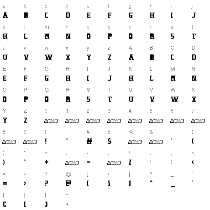 Hyper Tour Character Map