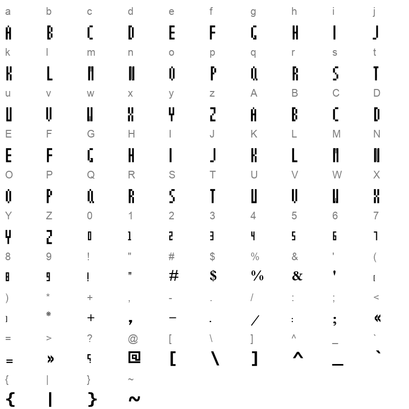 IBRAHIM NET Character Map