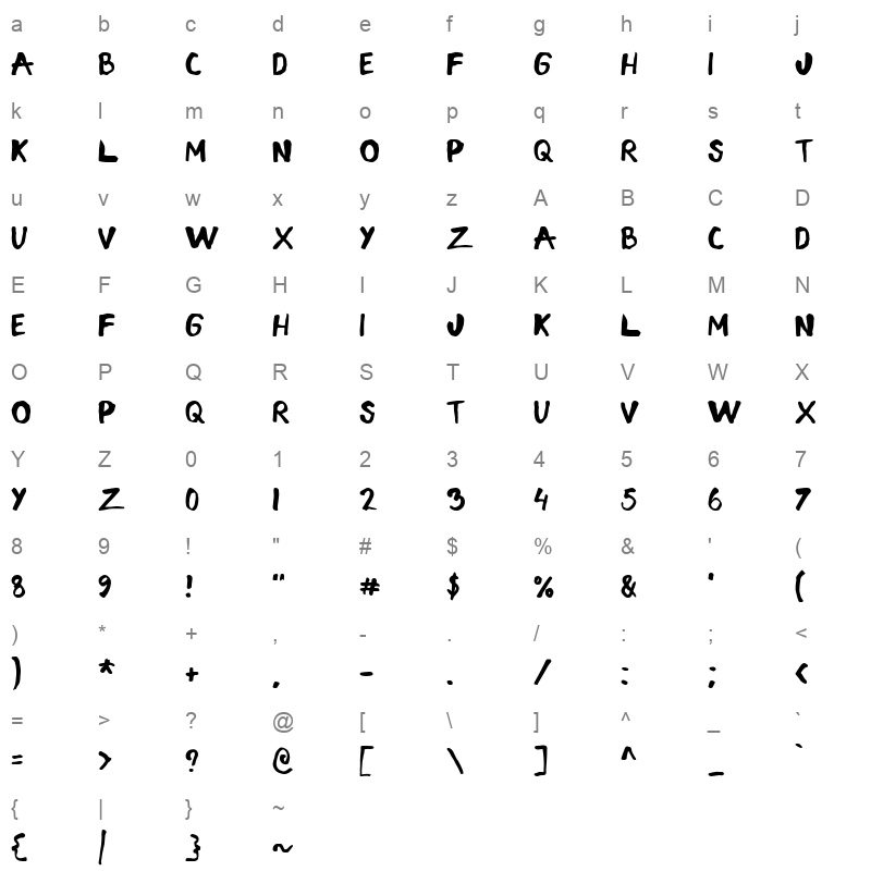 Ink Verse Character Map