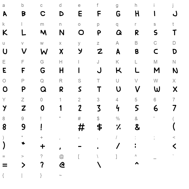 Isami Ri Display Regular Character Map
