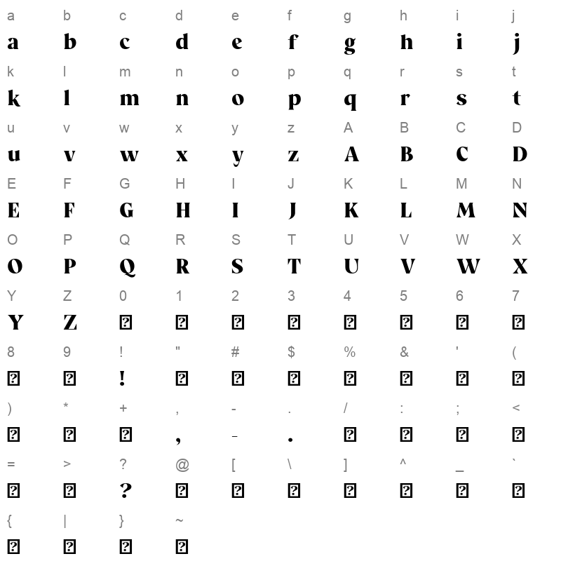 ITSeronDemo Regular Character Map