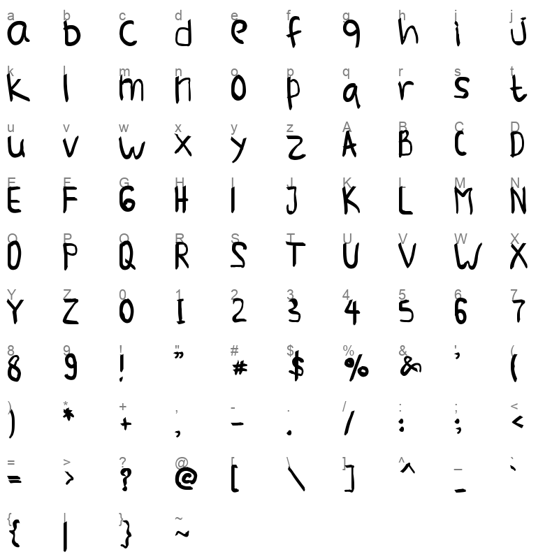 ITSUKA YASHI Character Map