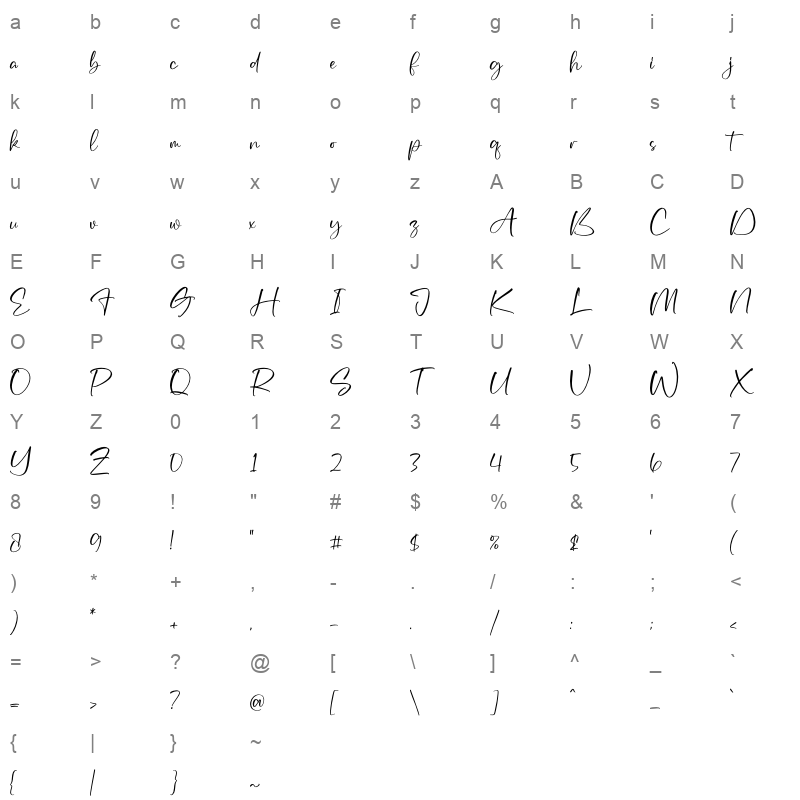 Jack Masson Character Map