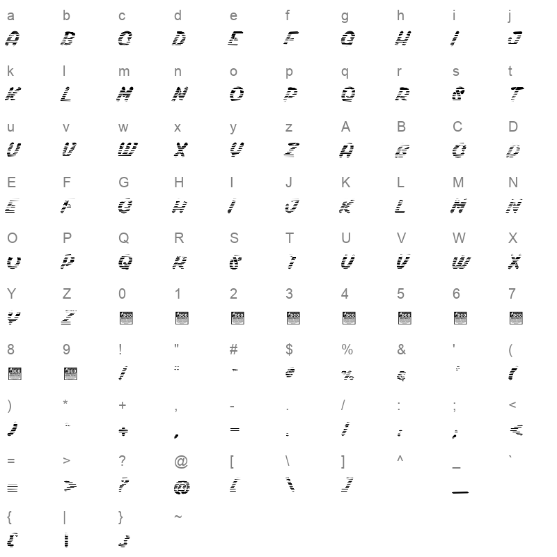 Jockable Character Map