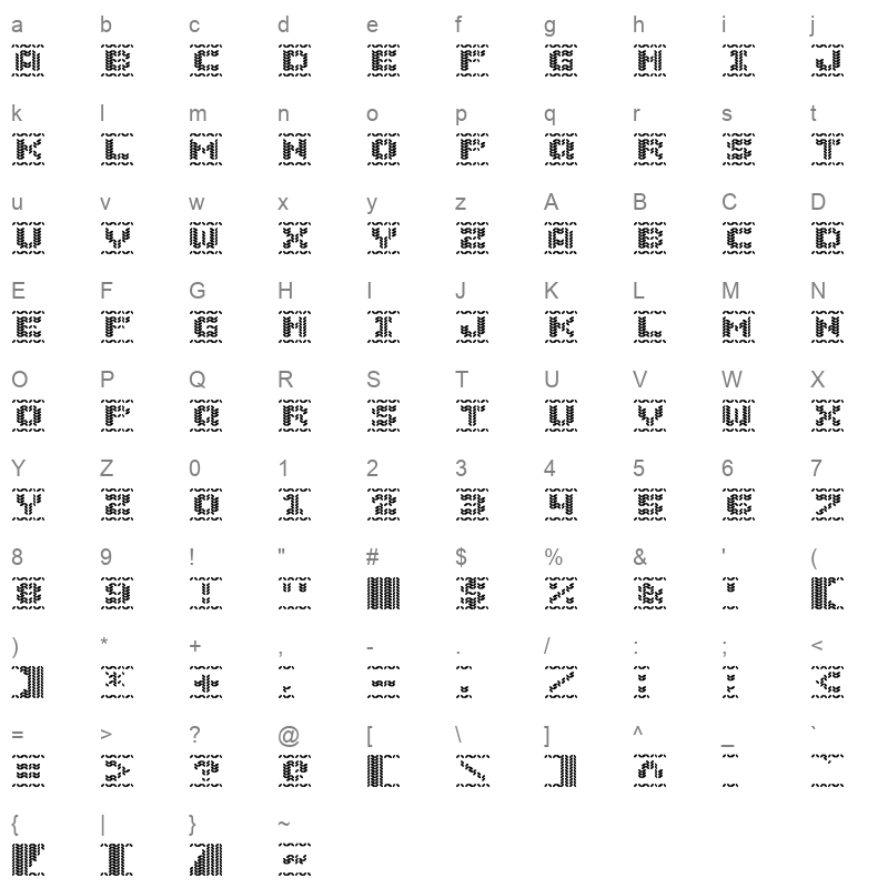 JollySweater Bold Character Map
