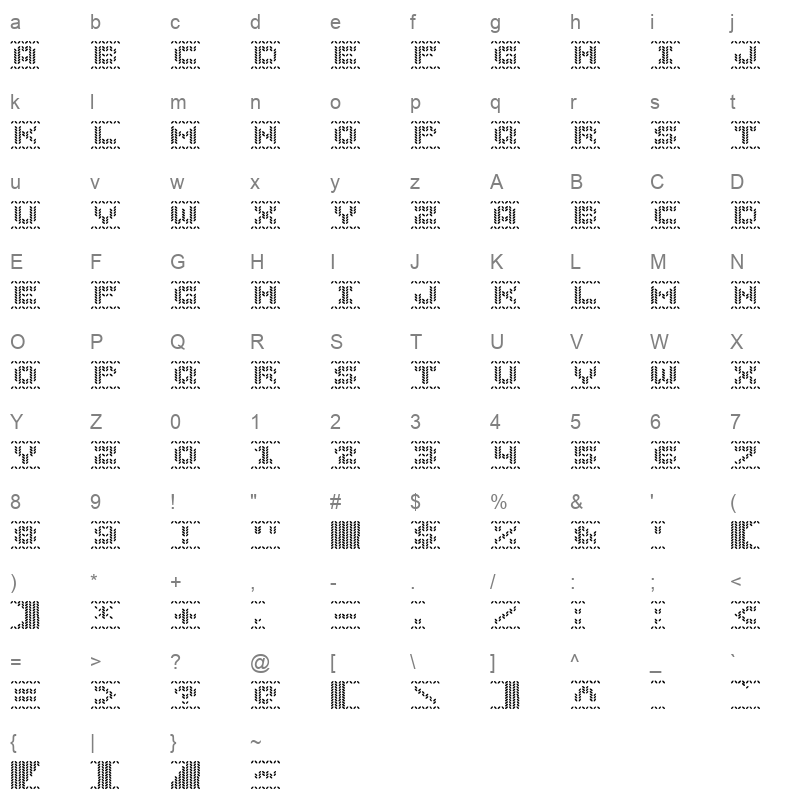 JollySweater Regular Character Map