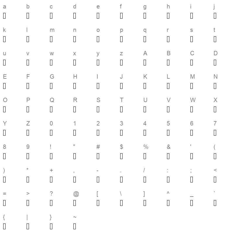 KacstTitle Medium Character Map