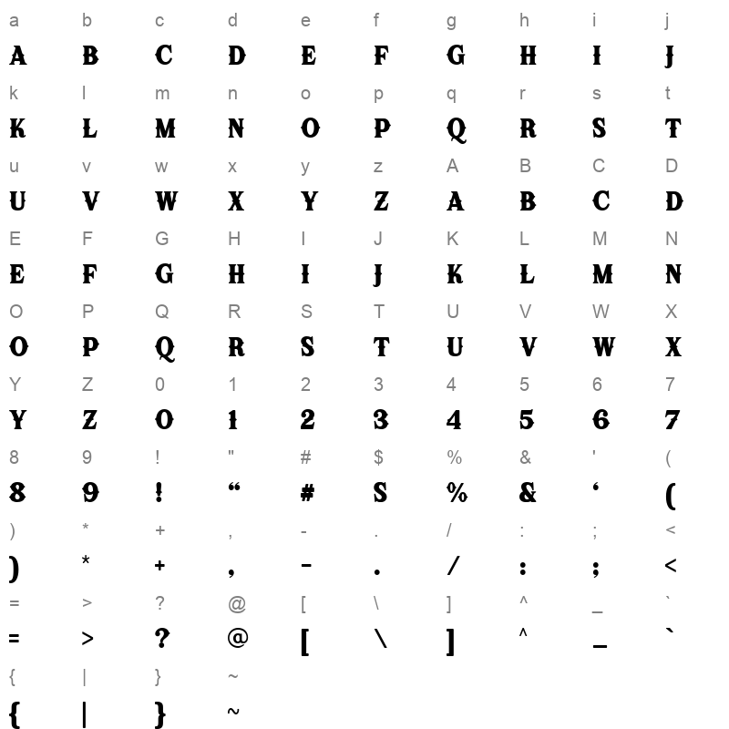 Kleader Character Map