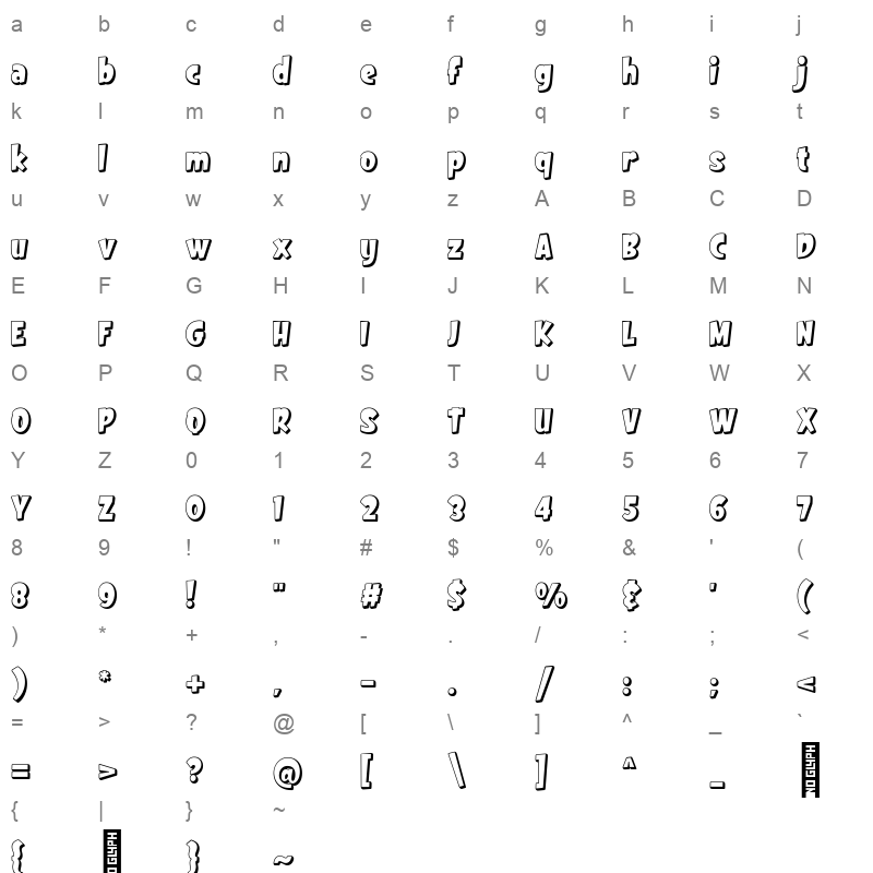 Komigo 3D Regular Character Map