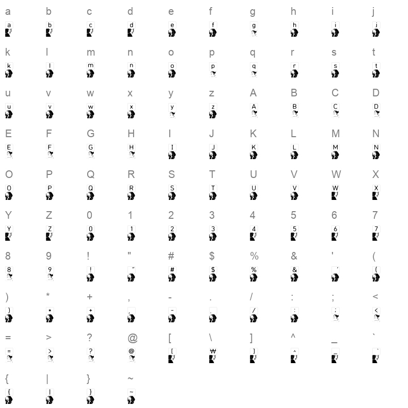 Korean Fonts Collection 1 Regular Character Map