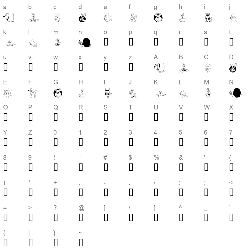 KR All Smiles Regular Character Map