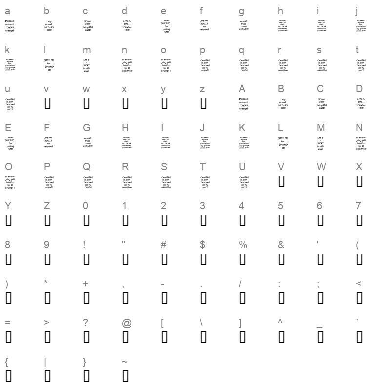 KR Babiez Two Regular Character Map
