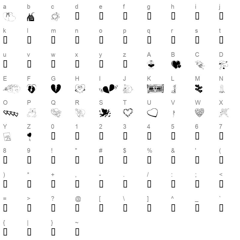 KR Belated Valentine Regular Character Map
