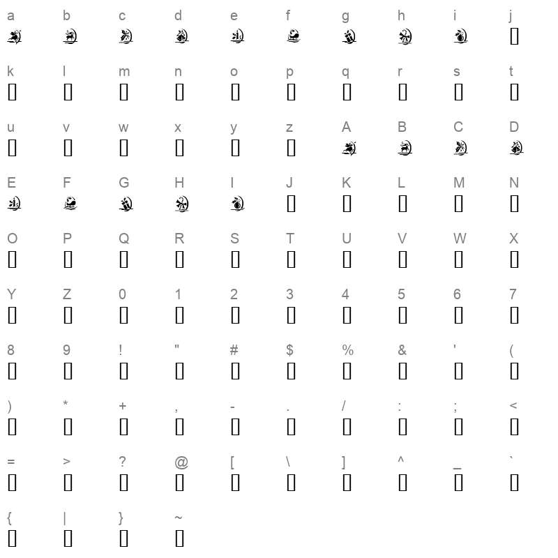 KR Christmas Dings One Regular Character Map