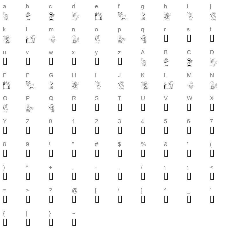 KR Get Well Dings Regular Character Map