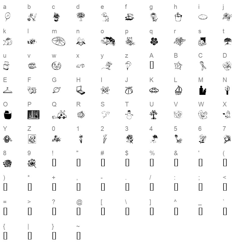 KR Katlings Five Regular Character Map