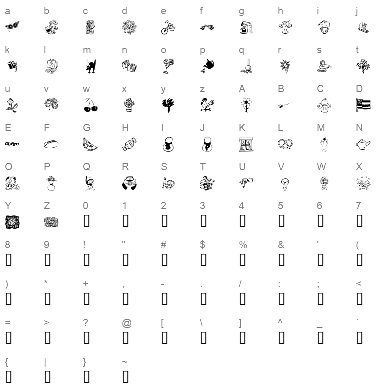 KR Katlings Three Regular Character Map