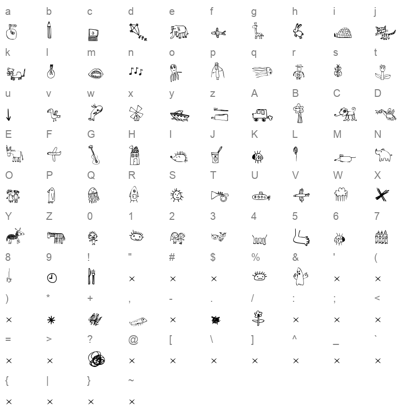 KrikikrakDingbats Regular Character Map