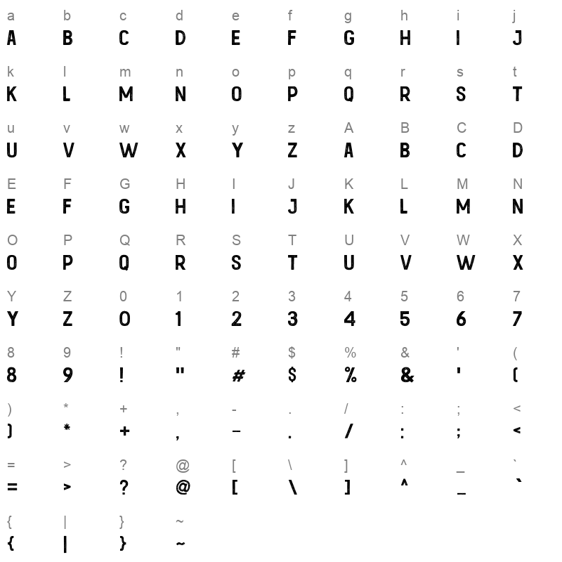 KustomCulture Regular Character Map
