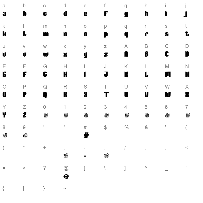 Kuximen Heavy Character Map