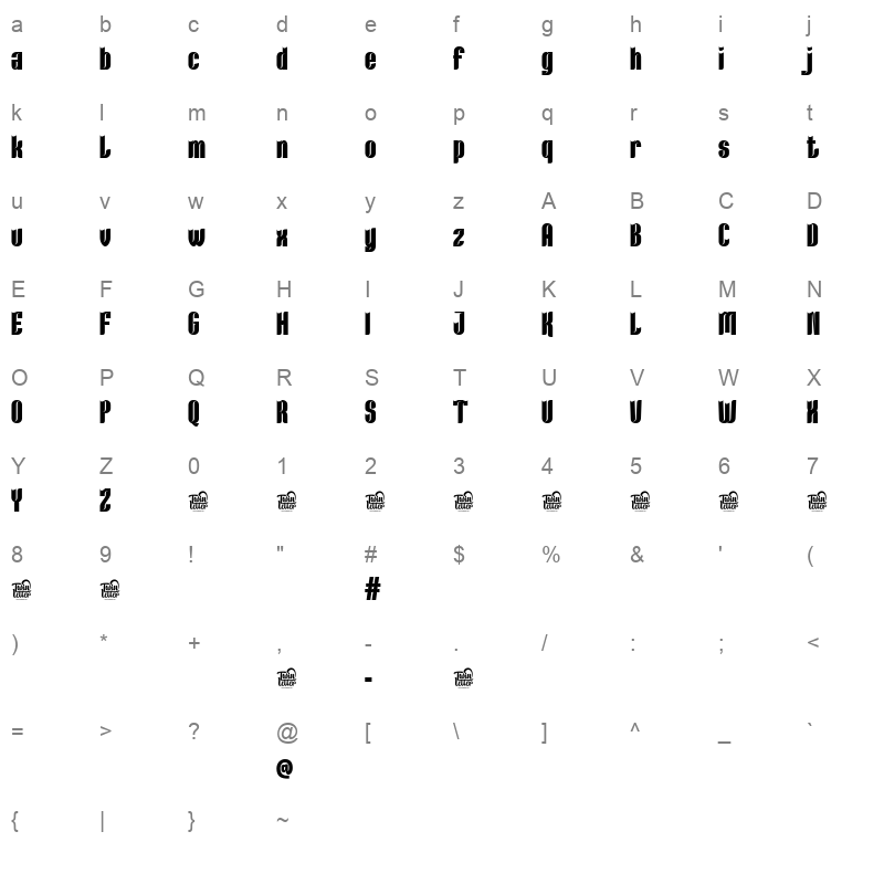 Kuximen Regular Character Map