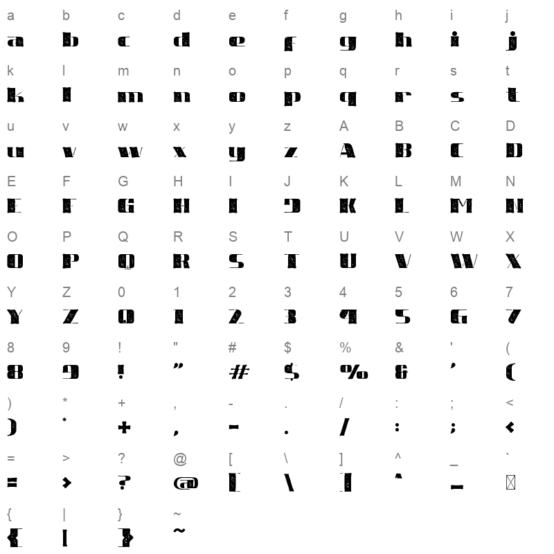 LEGATOR Texture Character Map