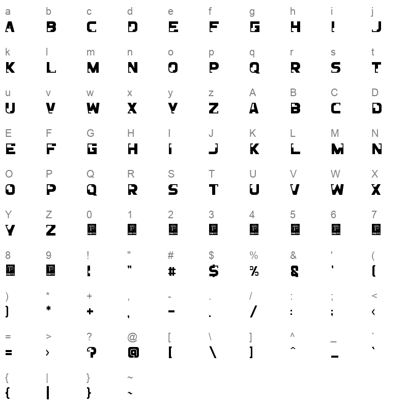 Lifters Character Map