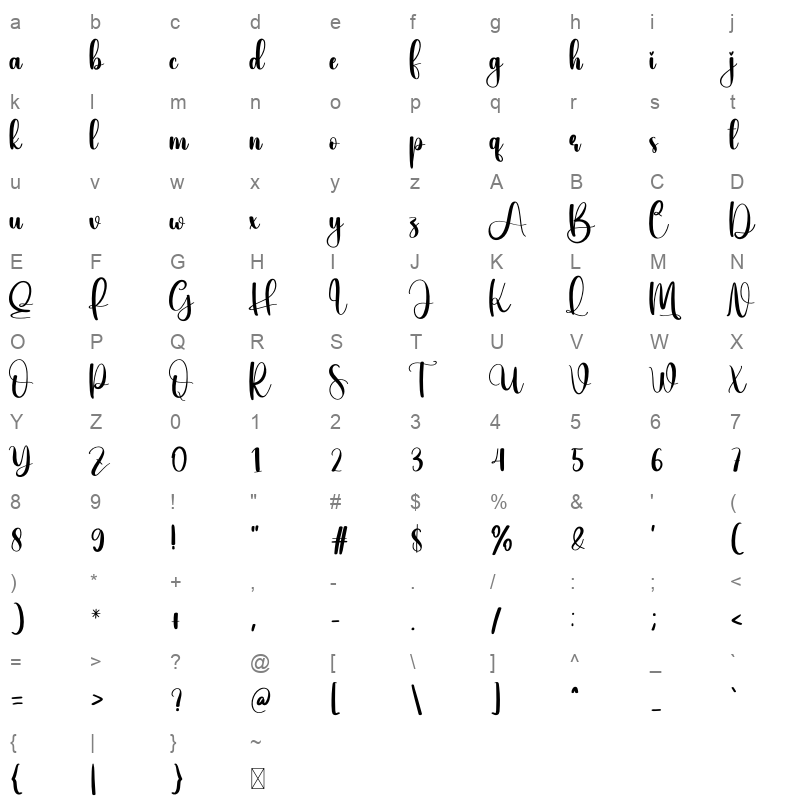 Light Moon Character Map