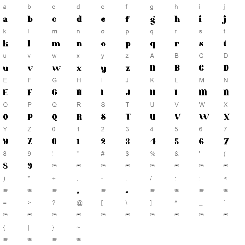 Likevibe WOFF2 Character Map