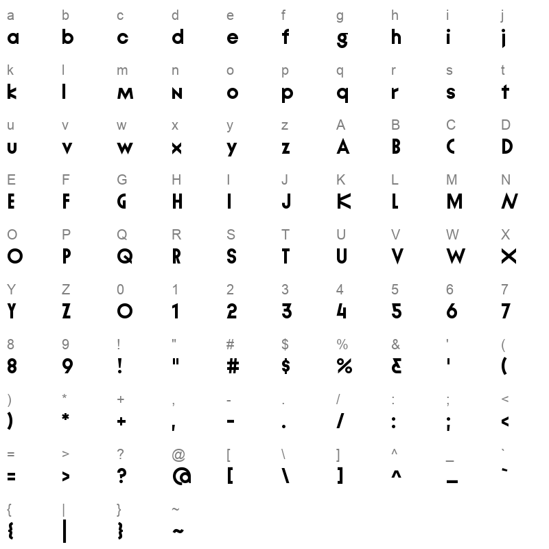 Lineal Black Character Map