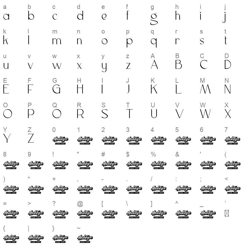 Lonely Station Regular Character Map