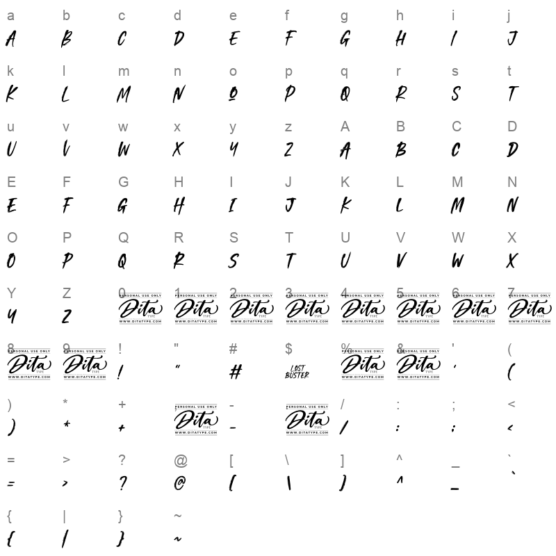 Lost Buster Character Map