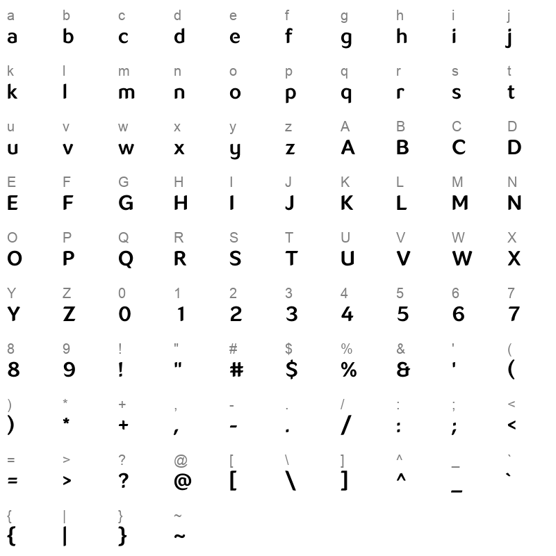 LT Flode Neue SemiBold Character Map