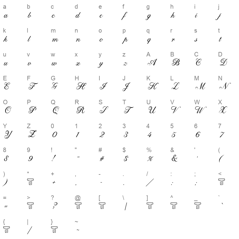LT Perfume 2 Character Map
