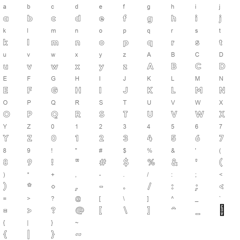 MADE CARVING Outline Character Map