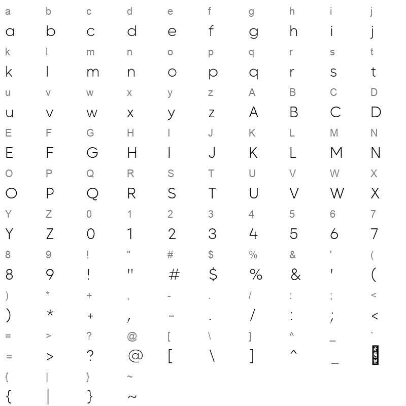MADECARVING Thin Character Map