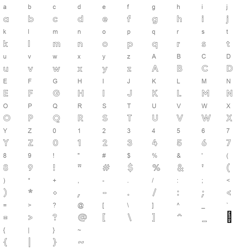 MADECARVINGOutline SemiBold Character Map