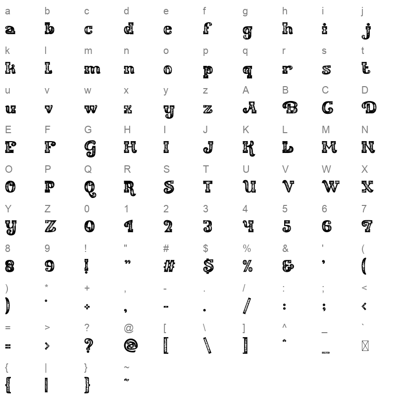 Marsaili Stamp otf Character Map