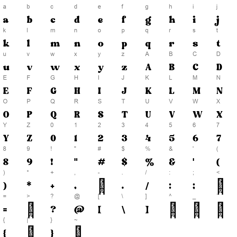 Matolha Regular Character Map