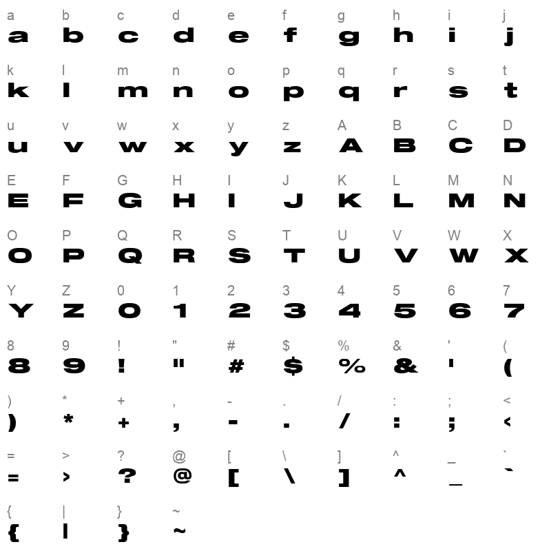 Matroska RppG6 Character Map