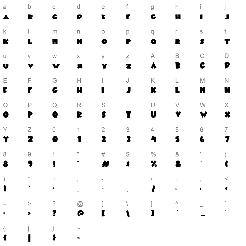 Meteor Fall Character Map