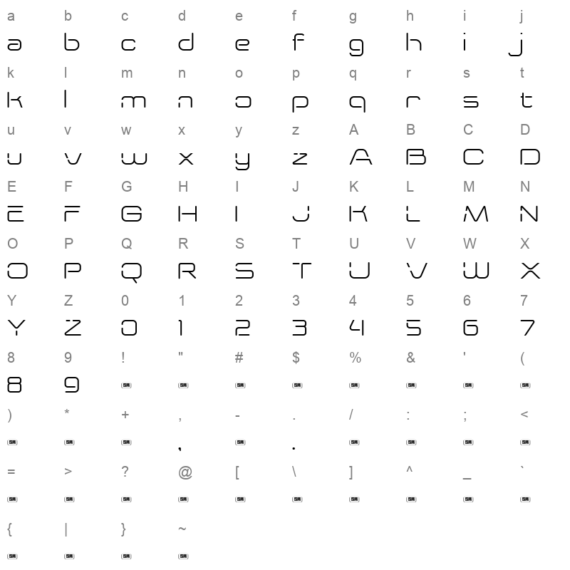 METHANERSE TTF Character Map