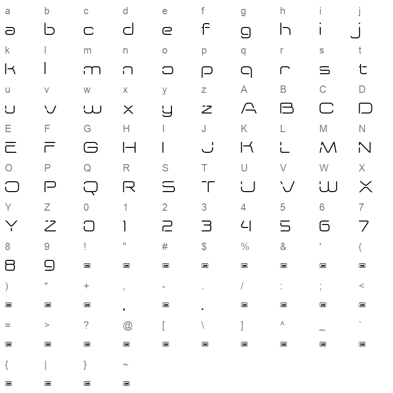 METHANERSE WOFF Character Map