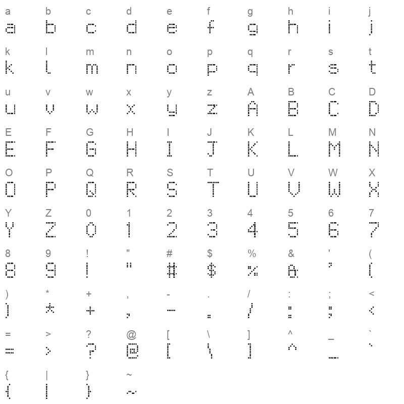 metro time sign Character Map