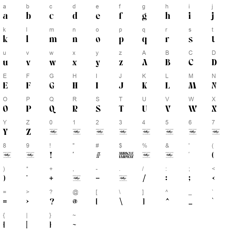 Miracle Fairway Character Map
