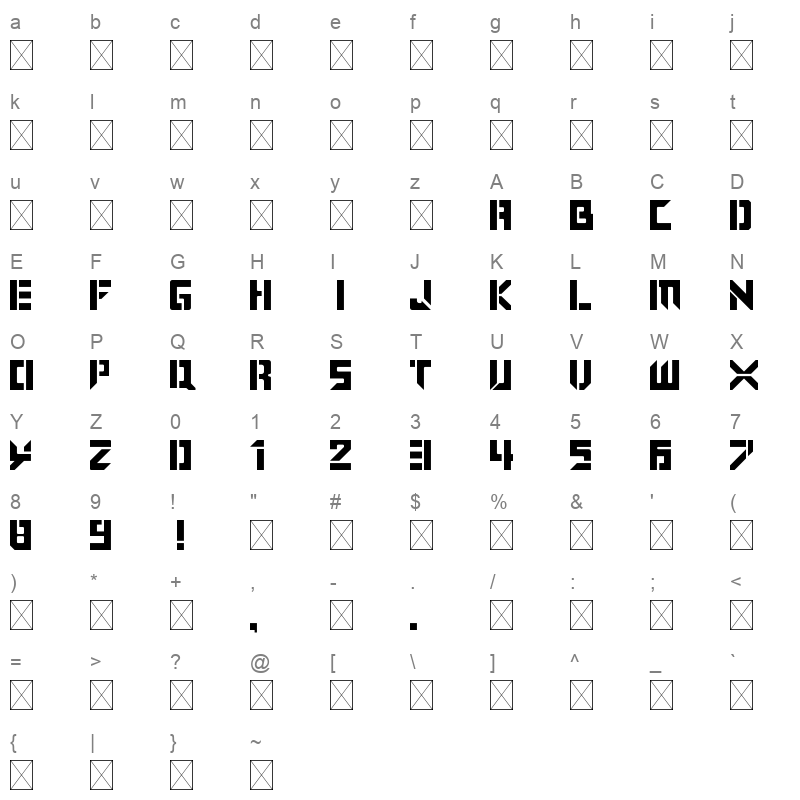 mob psycho font Character Map