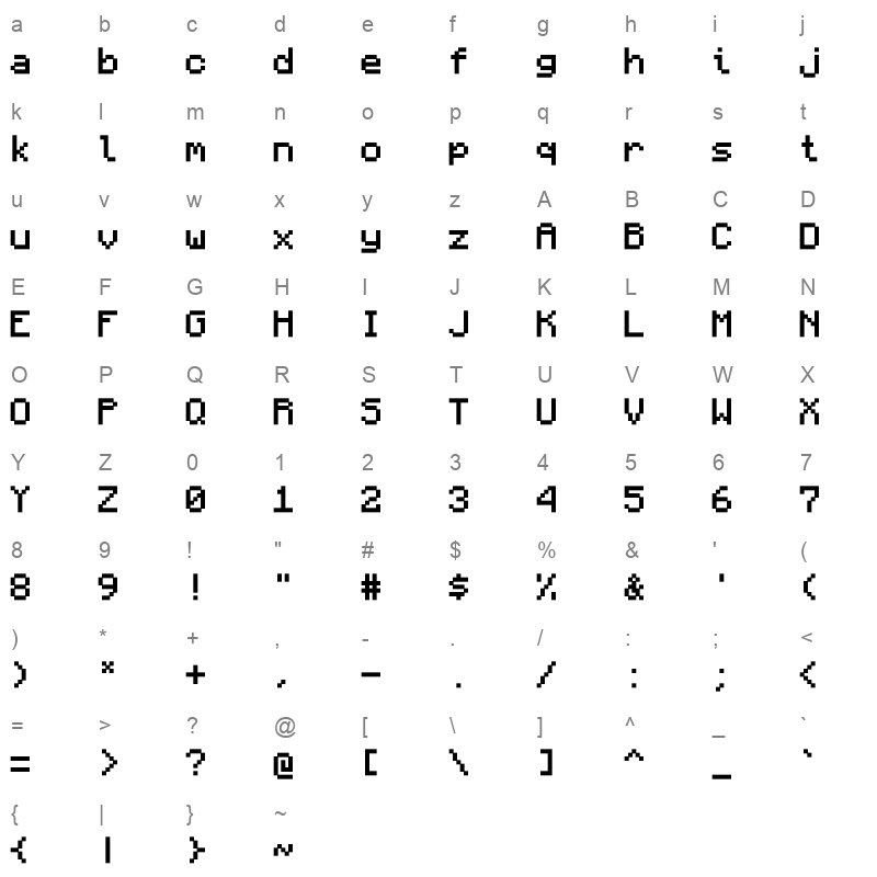 Monocraft SemiBold Character Map